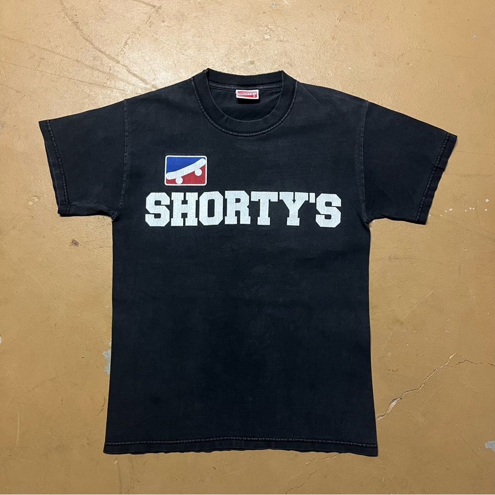 Vintage 90’s Shorty's Skate Brand Black Graphic T-Shirt Small
